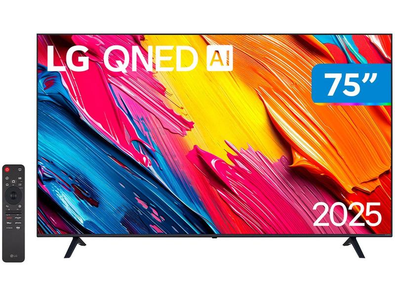 Smart TV 4K LG QNED 75” Polegadas, Processador A7 AI Gen 8, WebOS